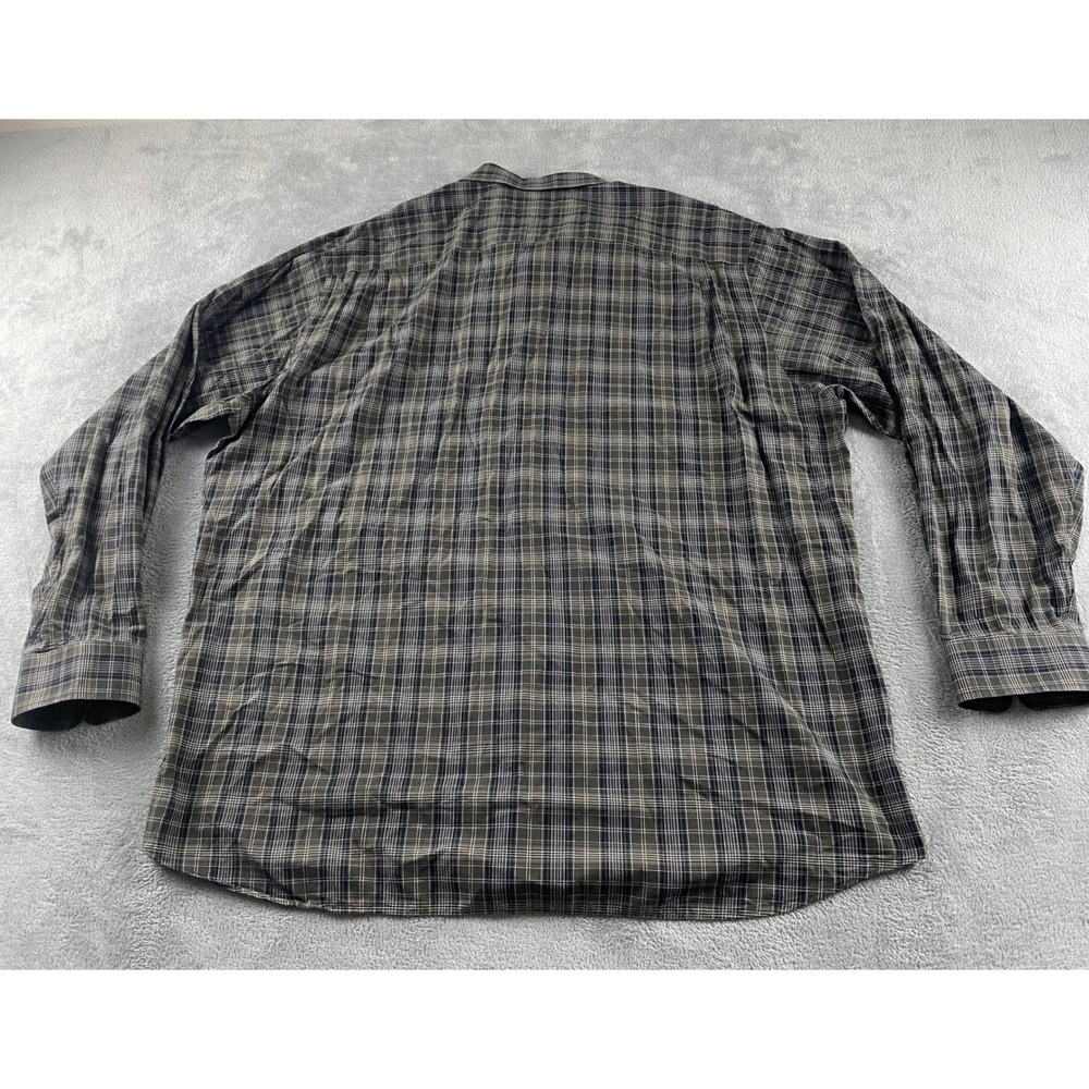 Paul Fredrick Mens XXLT Plaid Button Down Shirt Olive Green Long Staple Cotton - Picture 11 of 11